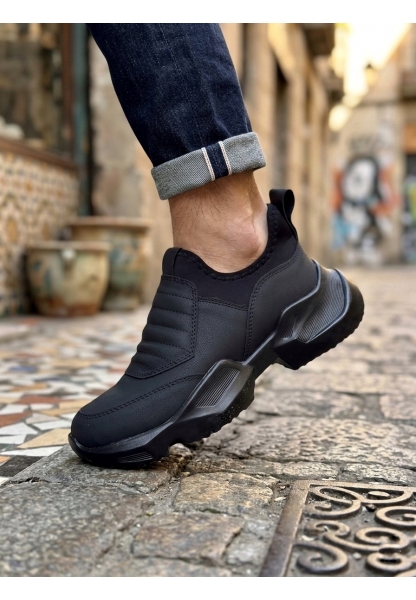 AHN0402 Bağcıksız Rahat Yüksek Taban Erkek Spor Yarım Bilek Bot