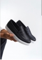 AHN0580 Bağcıksız Kuşaklı Yüksek Siyah Beyaz Taban Erkek Ayakkabı