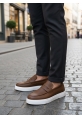 AHN0580 Bağcıksız Kuşaklı Yüksek Taban Taba Cilt Erkek Ayakkabı