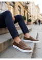 AHN0580 Bağcıksız Kuşaklı Yüksek Taban Taba Cilt Erkek Ayakkabı