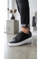 BLF-010 Erkek Sneaker Günlük Casual Spor Ayakkabı Siyah Beyaz Taban 
