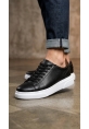 BLF-010 Erkek Sneaker Günlük Casual Spor Ayakkabı Siyah Beyaz Taban 