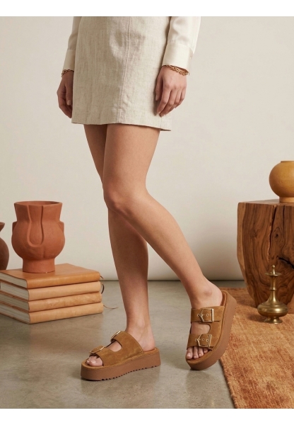 Yazlık Kadın Taba Platform Taban Tokalı Terlik