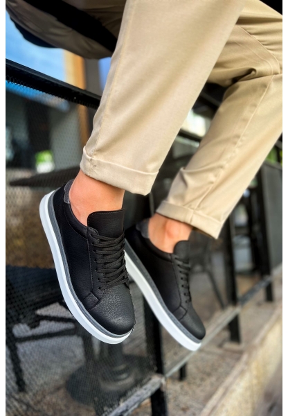 AHN979 Santoni GBT Spor Erkek Ayakkabı SIYAH/ANTRASIT