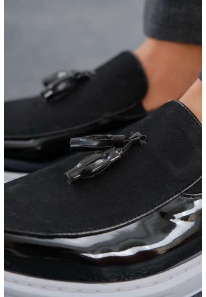 MN002 - RBT Loafer Verniciata Erkek Ayakkabı SIYAH