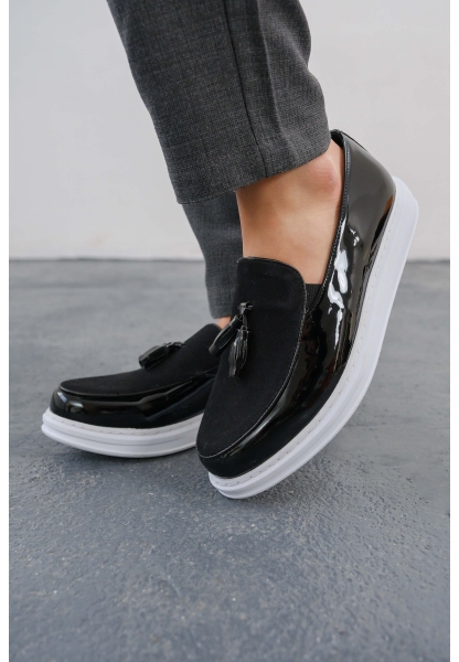 MN002 - RBT Loafer Verniciata Erkek Ayakkabı SIYAH