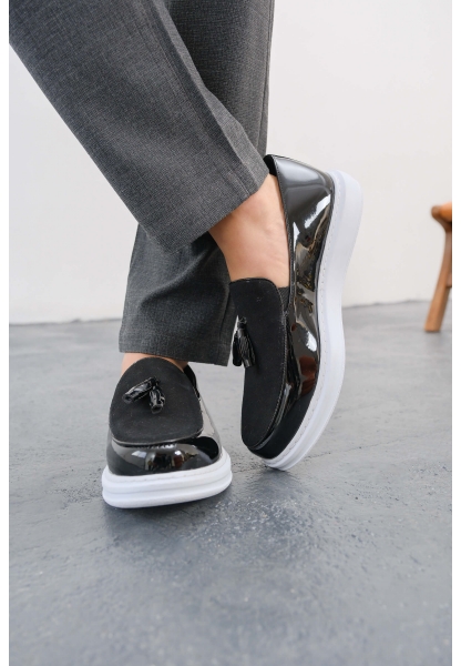 MN002 - RBT Loafer Verniciata Erkek Ayakkabı SIYAH