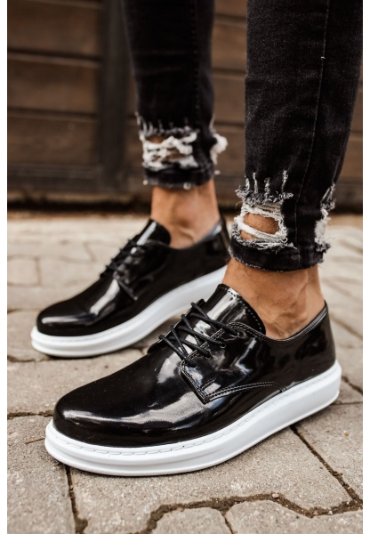 MN003 - RBT Pelle Verniciata Classica Erkek Ayakkabı SIYAH