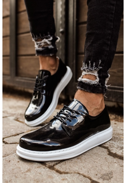 MN003 - RBT Pelle Verniciata Classica Erkek Ayakkabı SIYAH