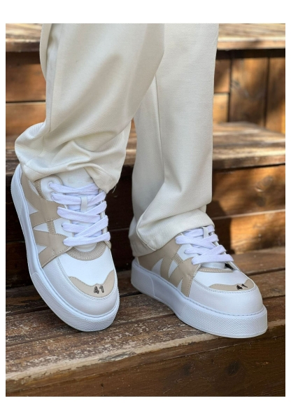 MN2407 - CBT Star-X Erkek Spor Ayakkabı BEYAZ / BEJ