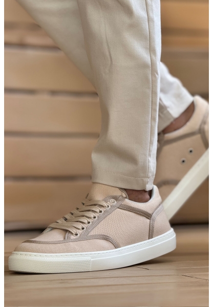 MN2505 - Keten Erkek Ayakkabı BEJ/BEJ