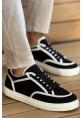 MN2505 - Keten Erkek Ayakkabı SİYAH - BEYAZ