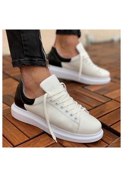 MN256 - CBT Estrella Erkek Ayakkabı BEYAZ/SIYAH