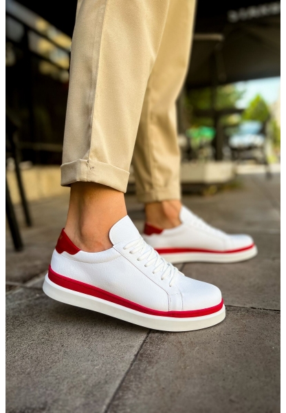 MN979 - Santoni GBT Spor Erkek Ayakkabı BEYAZ/KIRMIZI