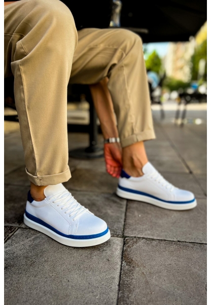 MN979 - Santoni GBT Spor Erkek Ayakkabı BEYAZ/MAVI