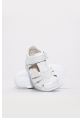 Ayakkabıhane İçi Dışı Hakiki Deri Beyaz Saten Unisex Çocuk Sandalet AH080062111106