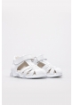 Ayakkabıhane İçi Dışı Hakiki Deri Beyaz Saten Unisex Çocuk Sandalet AH080062111106