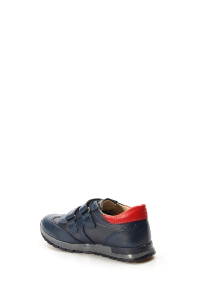 Ayakkabıhane İçi Dışı Hakiki Deri Lacivert Kırmızı Unisex Çocuk Sneaker Spor Ayakkabı AH0700661900