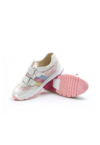 Ayakkabıhane İçi Dışı Hakiki Deri Gümüş Pembe Unisex Çocuk Sneaker Spor Ayakkabı AH0700661800