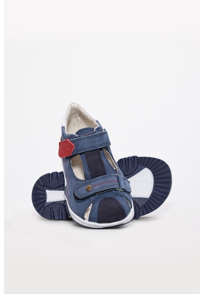 Ayakkabıhane Hakiki Deri Lacivert Nubuk Unisex Çocuk Klasik Sandalet AH07006XCAK002