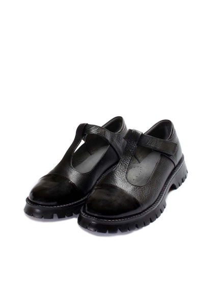 Ayakkabıhane İçi Dışı Hakiki Deri Siyah Rugan Kız Çocuk Casual Tarz Ayakkabı AH07006241911