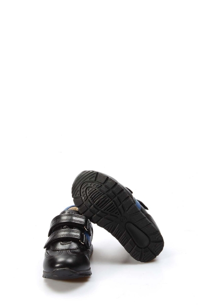 Ayakkabıhane İçi Dışı Hakiki Deri Siyah Mavi Bantlı Bebek Casual Ayakkabı AH08006211005