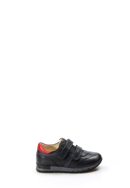 Ayakkabıhane İçi Dışı Hakiki Deri Lacivert Kırmızı Unisex Çocuk Sneaker Spor Ayakkabı AH07006161900