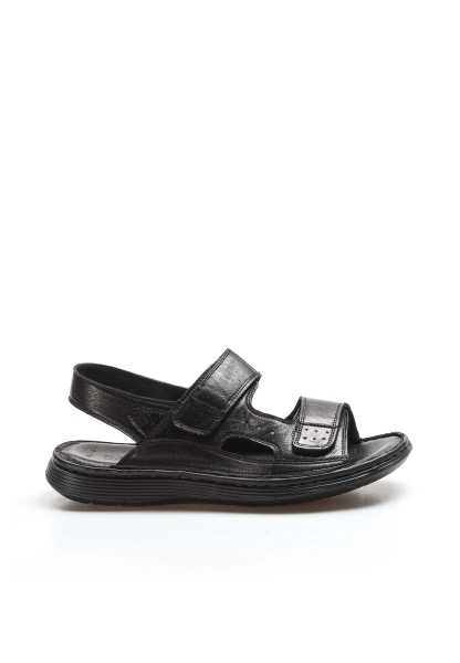 Ayakkabıhane İçi Dışı Hakiki Deri Siyah Erkek Klasik Sandalet AH070181317-208-71