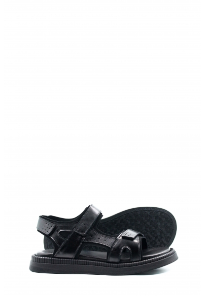 Ayakkabıhane İçi Dışı Hakiki Deri Siyah Erkek Klasik Sandalet AH080181317422714