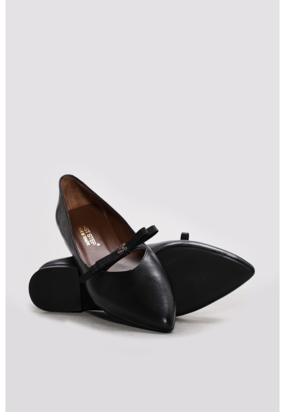 Ayakkabıhane Hakiki Deri Siyah Kadın Babet Ayakkabı 019ZA25 AH07019ZA25-085