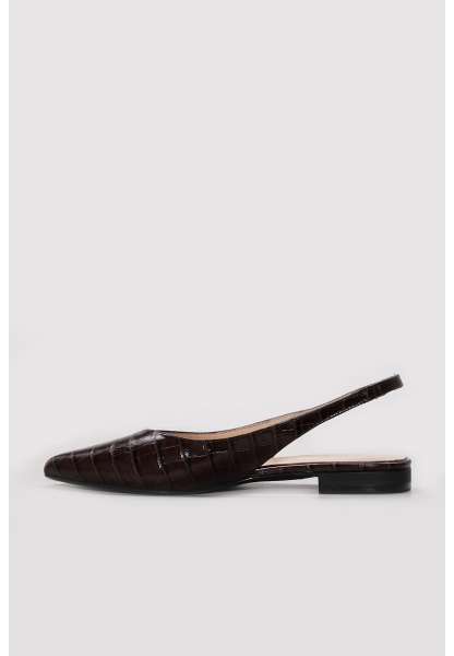 Ayakkabıhane Hakiki Deri Kahve Kroko Kadın Babet Ayakkabı 019ZA26 AH07019ZA26-520