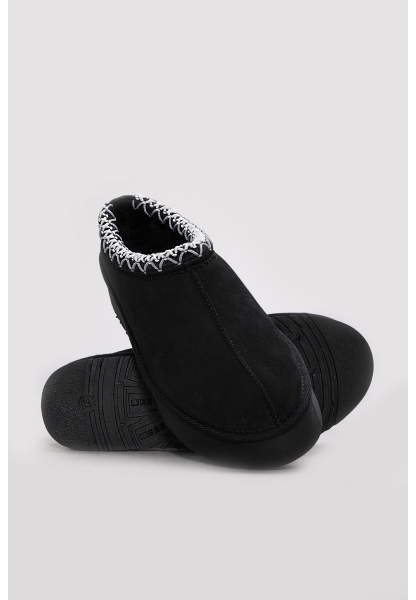 Ayakkabıhane Hakiki Deri Kürklü Siyah Kadın Sabo Terlik AH07046KZA605