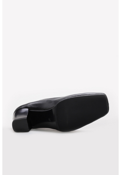 Ayakkabıhane Hakiki Deri Siyah Kadın Kalın Topuklu Ayakkabı AH07064ZA375