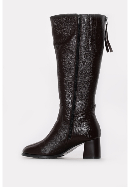 Ayakkabıhane Hakiki Deri Kürklü Kahve Floter Kadın Klasik Çizme AH07064YZA850