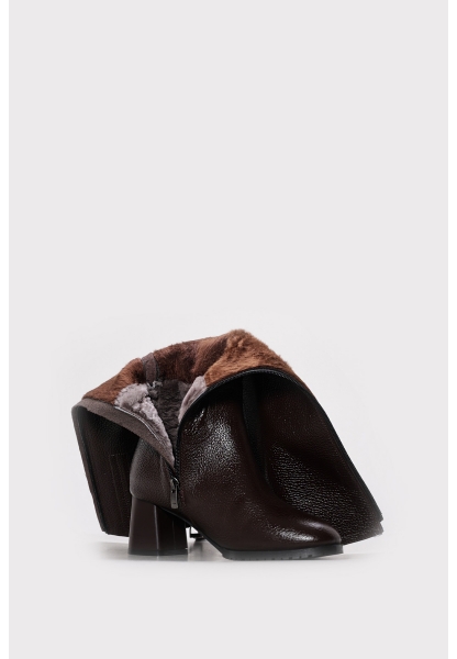 Ayakkabıhane Hakiki Deri Kürklü Kahve Floter Kadın Klasik Çizme AH07064YZA850