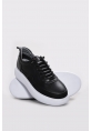 Ayakkabıhane İçi Dışı Hakiki Deri Siyah EVA Erkek Spor Sneaker Ayakkabı AH081261311112