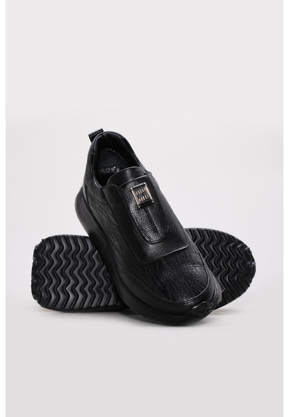 Ayakkabıhane Hakiki Deri Siyah Kadın Casual Ayakkabı AH07136ZA919