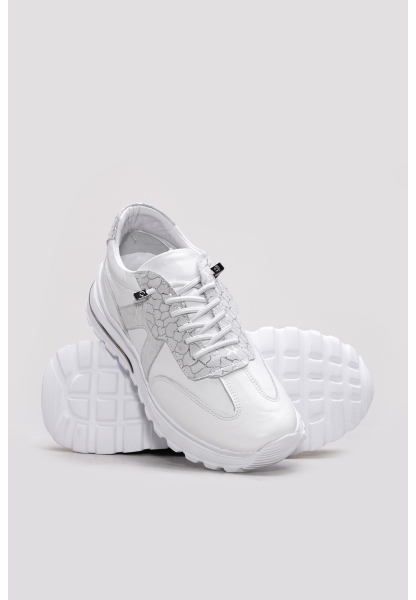Ayakkabihane İçi Dışı Hakiki Deri Beyaz Rahat Kadın Spor Sneaker Ayakkabı AH0813626111012