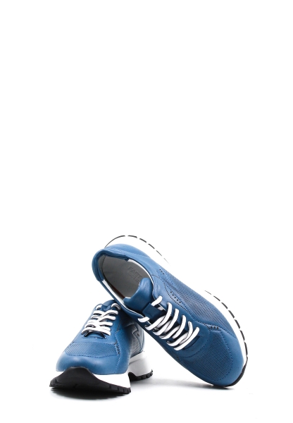 Ayakkabıhane İçi Dışı Hakiki Deri Kot Mavi Kadın Casual Günlük Ayakkabı AH081382611185