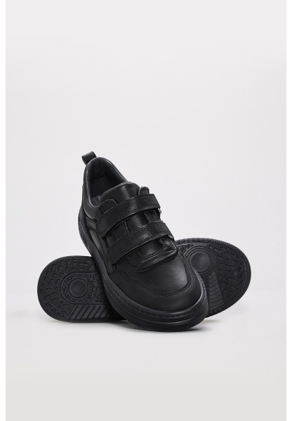 Ayakkabıhane Hakiki Deri Siyah Nubuk Unisex Çocuk Casual Ayakkabı AH07157XA2407