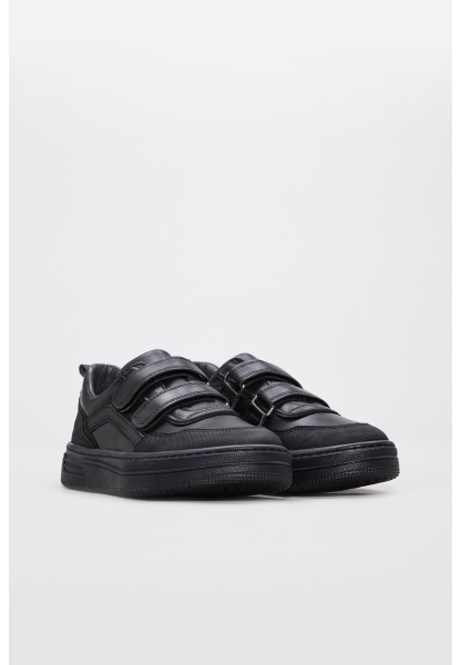 Ayakkabıhane Hakiki Deri Siyah Nubuk Unisex Çocuk Casual Ayakkabı AH07157XA2407