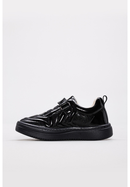 Ayakkabıhane Hakiki Deri Siyah Rugan Unisex Çocuk Casual Ayakkabı AH07157XA001