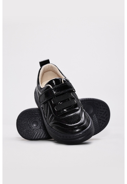 Ayakkabıhane Hakiki Deri Siyah Rugan Unisex Çocuk Casual Ayakkabı AH07157XA001