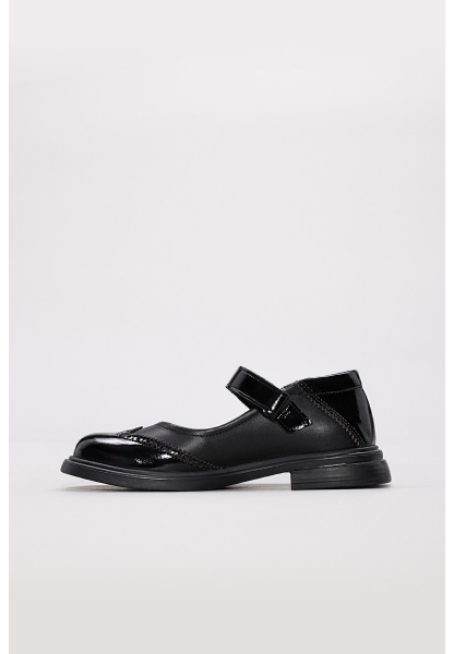 Ayakkabıhane Hakiki Deri Siyah Rugan Unisex Çocuk Casual Ayakkabı AH07157XA034