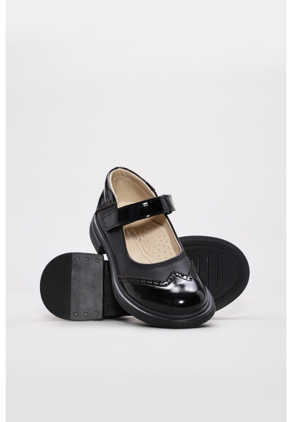 Ayakkabıhane Hakiki Deri Siyah Rugan Unisex Çocuk Casual Ayakkabı AH07157XA034
