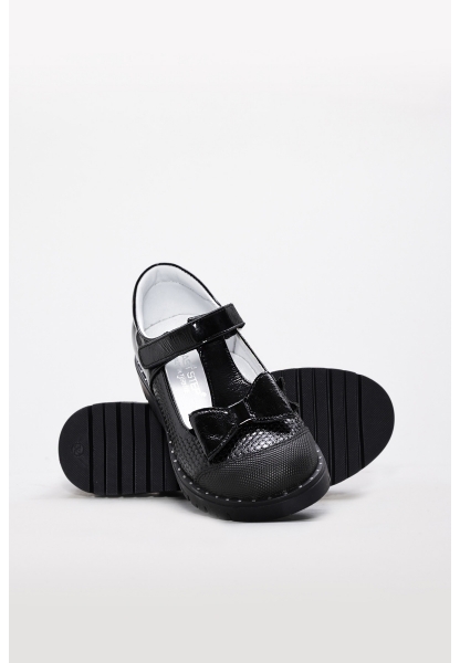 Ayakkabıhane Hakiki Deri Siyah Rugan Unisex Çocuk Casual Ayakkabı AH07157XA033