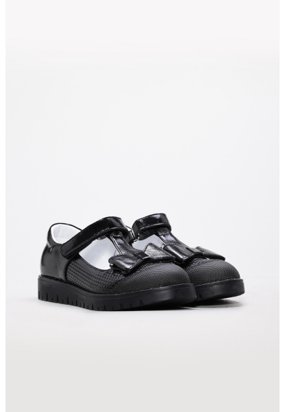 Ayakkabıhane Hakiki Deri Siyah Rugan Unisex Çocuk Casual Ayakkabı AH07157XA033