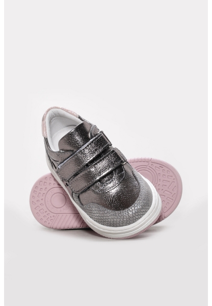 Ayakkabıhane İçi Dışı Hakiki Deri Gri Parlak Kız Çocuk  Spor Sneaker AH08157241116