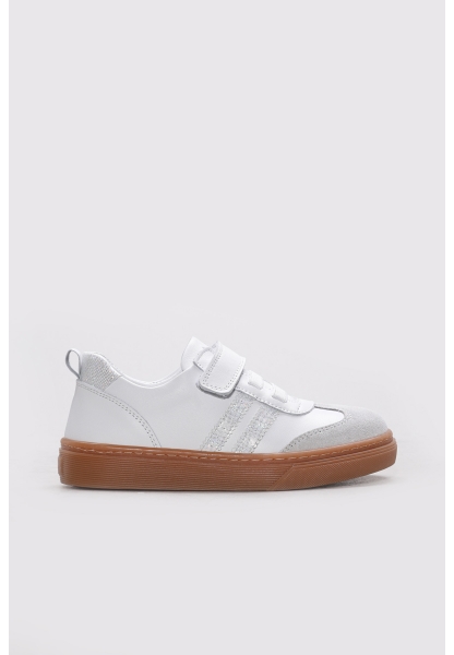 Ayakkabıhane İçi Dışı Hakiki Deri Beyaz Gümüş Kız Çocuk Casual Günlük AH081572412516
