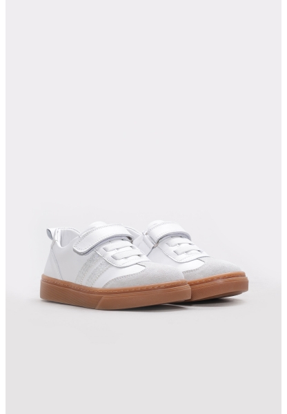 Ayakkabıhane İçi Dışı Hakiki Deri Beyaz Gümüş Kız Çocuk Casual Günlük AH081572412516